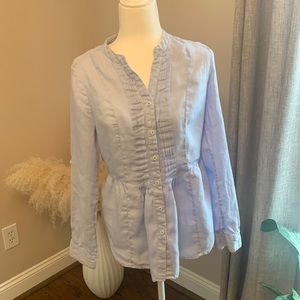 Malvin Women's light blue linen blouse Small